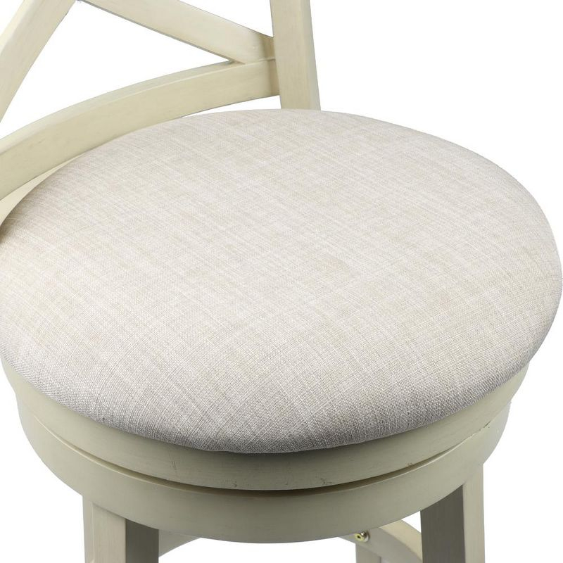 New Classic Furniture,Furniture York 24" Wood Counter Stool With Fabric Seat In Ant White