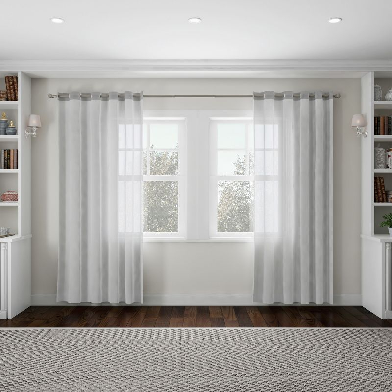 Lavish Home Decorative Modern Square Finials & Hardware- For Home Decor in Bedroom, Living Room & Kitchen- 66-120-Inch (Gray)