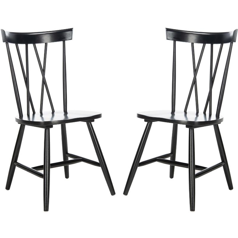 Friar Dining Chair (Set of 2) - DCH1401 - Black - Safavieh