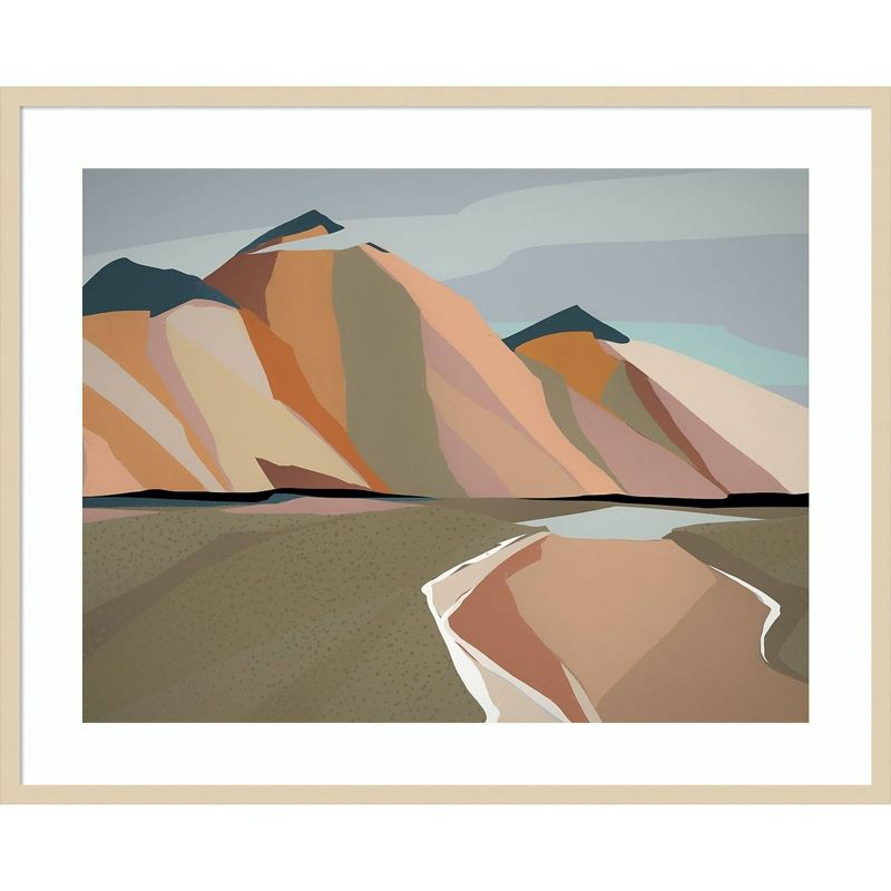 41"x33" Australian Alps by Urban Road Wood Framed Wall Art Print Brown - Amanti Art: Modern Style, Acrylic & Fir Wood, Wire Mounted