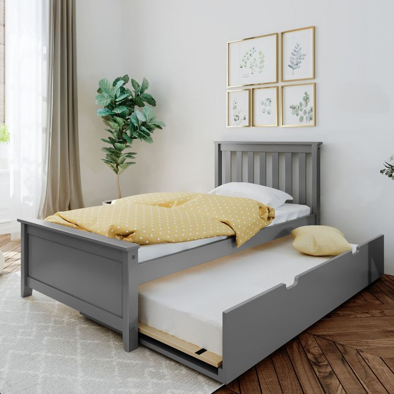 Max & Lily Twin-Size Bed with Trundle, Grey