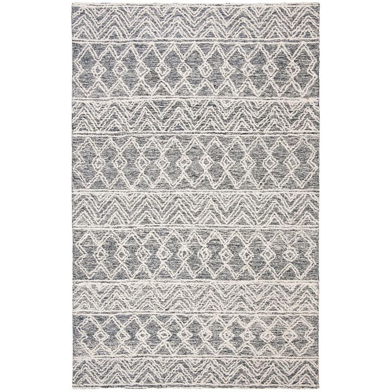 Micro-Loop MLP203 Hand Tufted Indoor Area Rug - Ivory/Black - 4'x6' - Safavieh