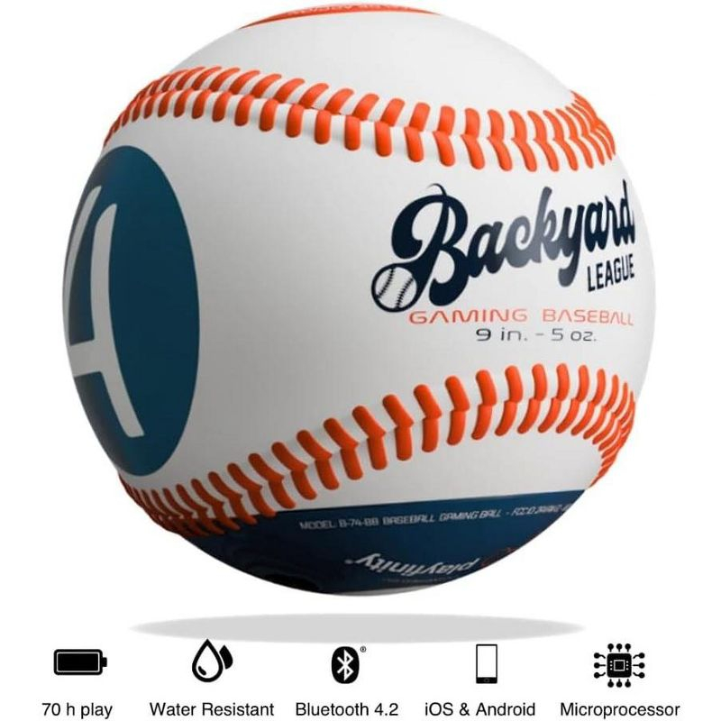Playfinity Backyard League Gaming Baseball For Kids | Real Baseball with Sensors and App | Play, Train, Analyze and Connect with Others - White