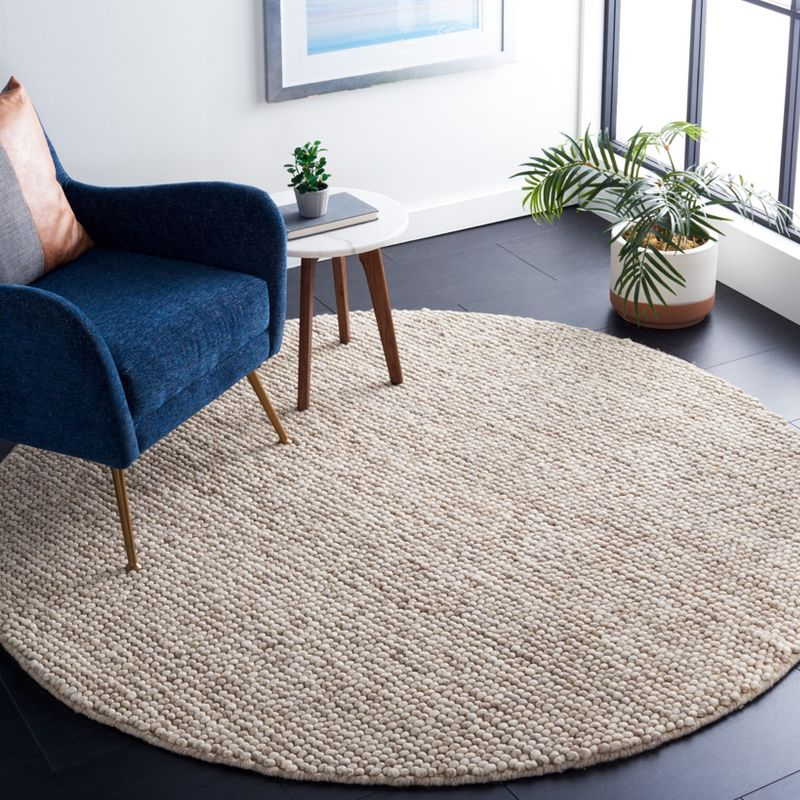 Natura NAT620 Hand Woven Area Rug - Beige - 4' round - Safavieh.