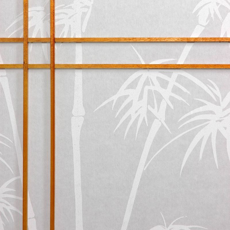 7 ft. Tall Bamboo Tree Shoji Screen - Honey (5 Panels): Oriental Furniture, Hardwood Frame, Metal Hardware