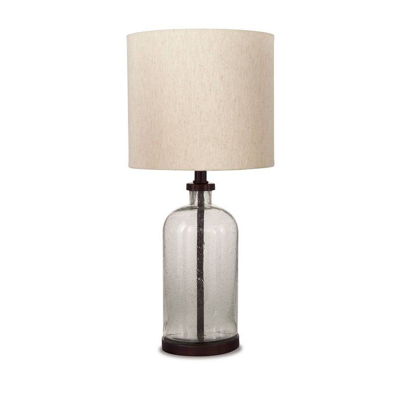 Signature Design by Ashley Bandile Table Lamp Clear/Bronze: Modern Accent, Polyester Shade, UL Listed