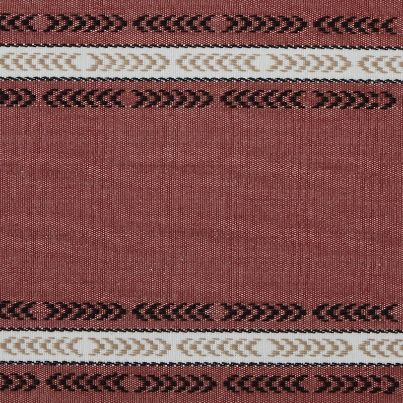 Design Imports  Clay Dobby Striped Fringe Ribbed Table Runner 14X72
