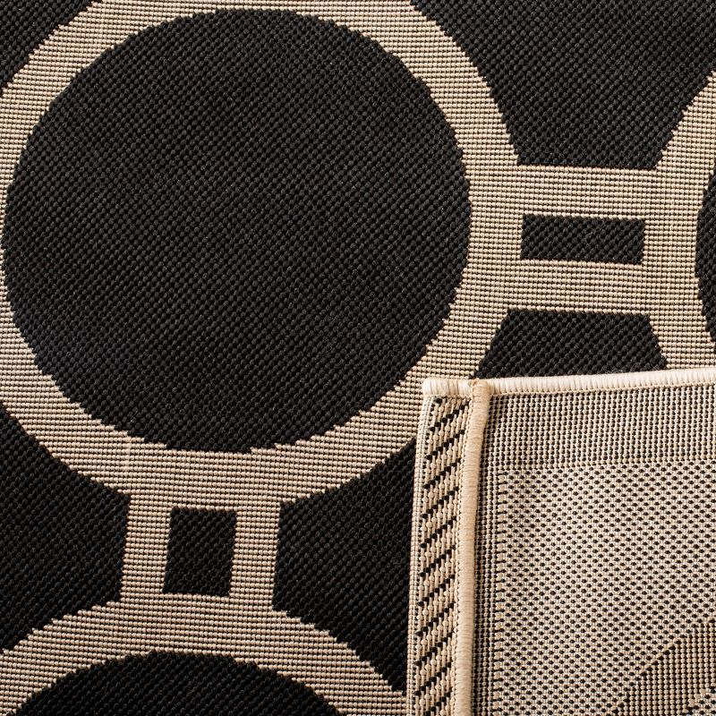 Courtyard CY6924 Power Loomed Indoor/Outdoor Area Rug - Black/Beige - 7'1x7'1 - Safavieh.