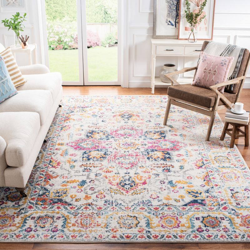 Madison MAD603 Power Loomed Indoor Area Rug - Fuchsia/Ivory - 6'7"x9'2" - Safavieh