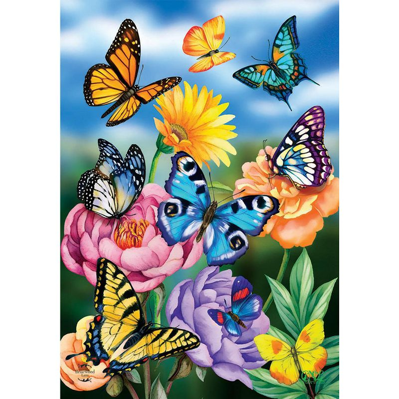 Briarwood Lane Garden Flag 12x18 For Outdoor Butterflies in the Garden Spring For Spring Garden Flag Flags For Outside