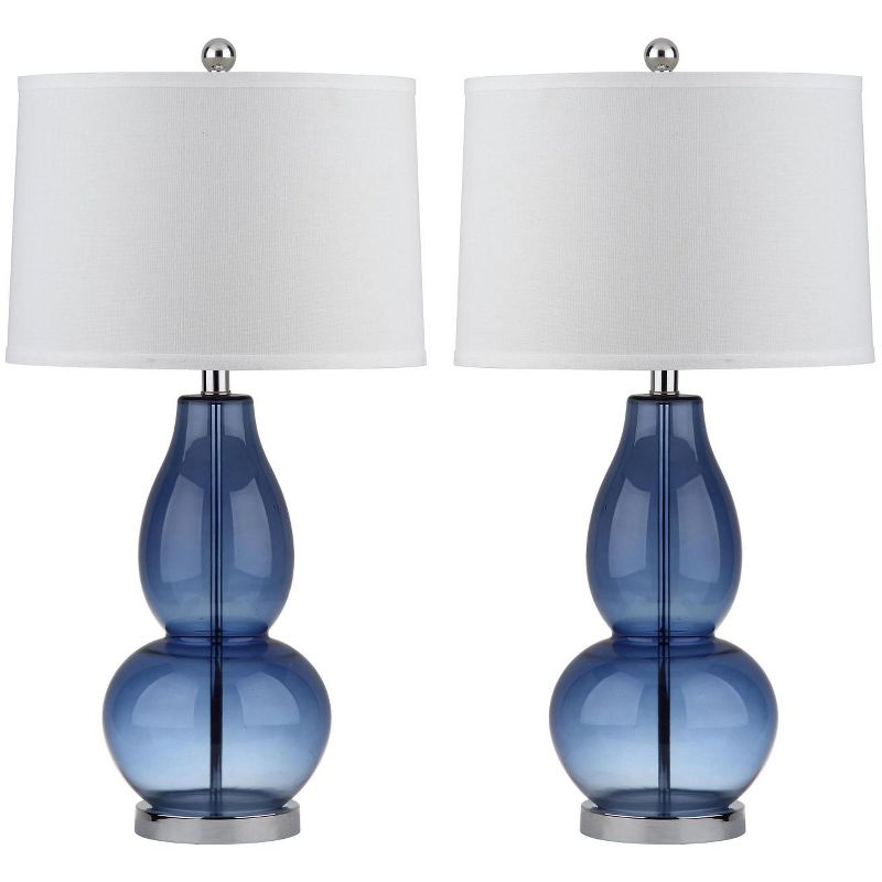 Mercurio Double Gourd Lamp (Set of 2) - 28.5 Inch Height - LIT4155 - Blue - Safavieh
