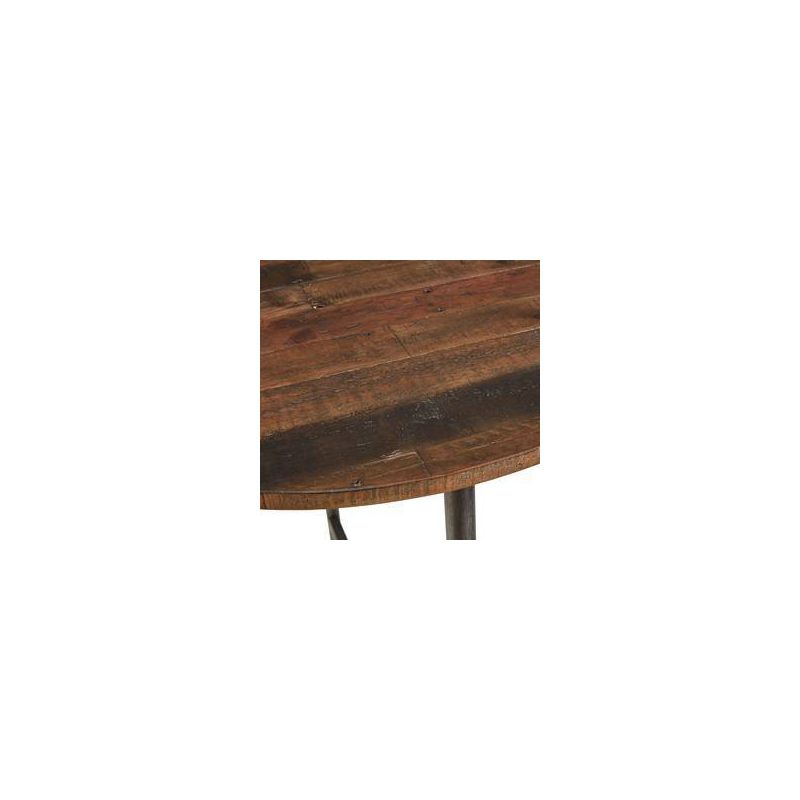 Renu Bar Table Dark Brown: Ink+Ivy 42" High, Round Pub Table, Criss Cross Base, Wood & Metal Frame