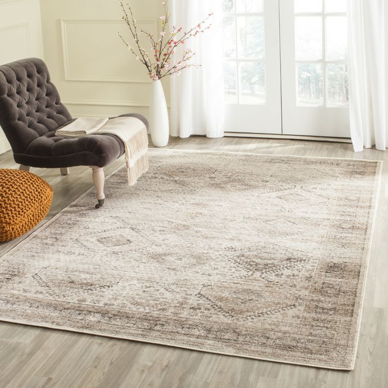 Vintage VTG118 Power Loomed Indoor Skid-Resistant Area Rug - Stone - 4'x5'7" - Safavieh
