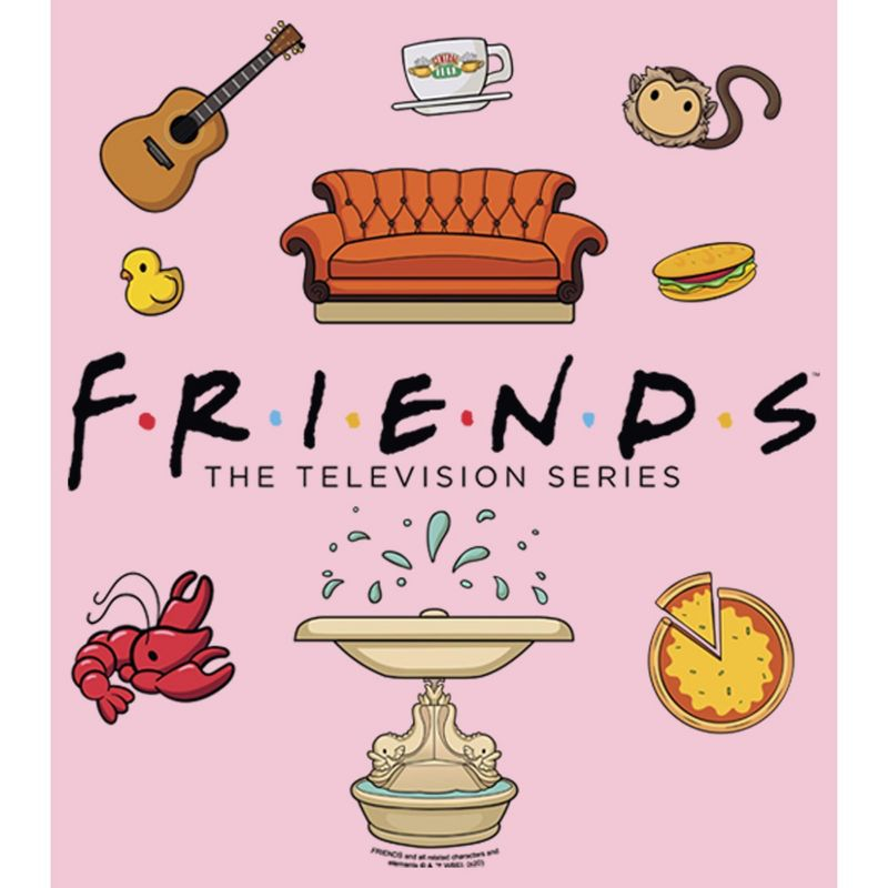 Girl's Friends Favorite Moment Icons  T-Shirt - Light Pink - Medium