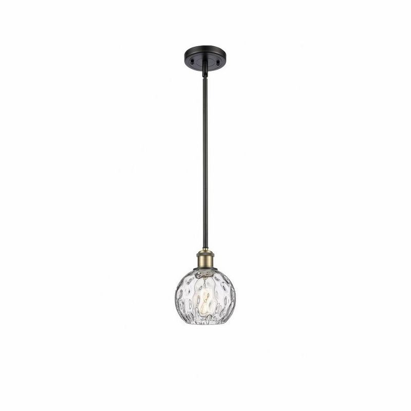 Innovations Lighting Athens Water Glass 1 - Light Pendant in  Black Antique Brass