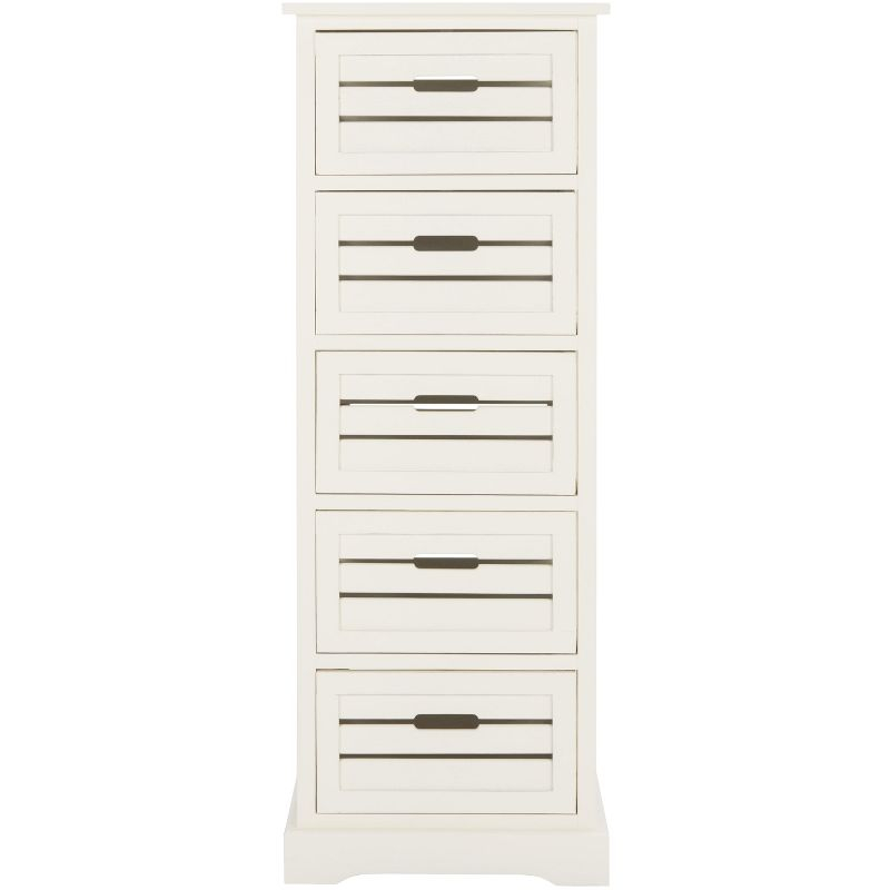 Samara 5 Drawer Cabinet - AMH5714 - Distressed Cream - Safavieh Couture