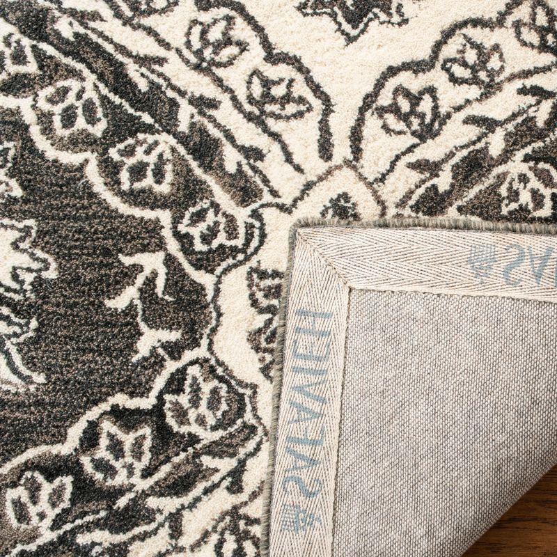 Blossom BLM601 Hand Tufted Area Rug - Charcoal/Ivory - 5'x8' - Safavieh.