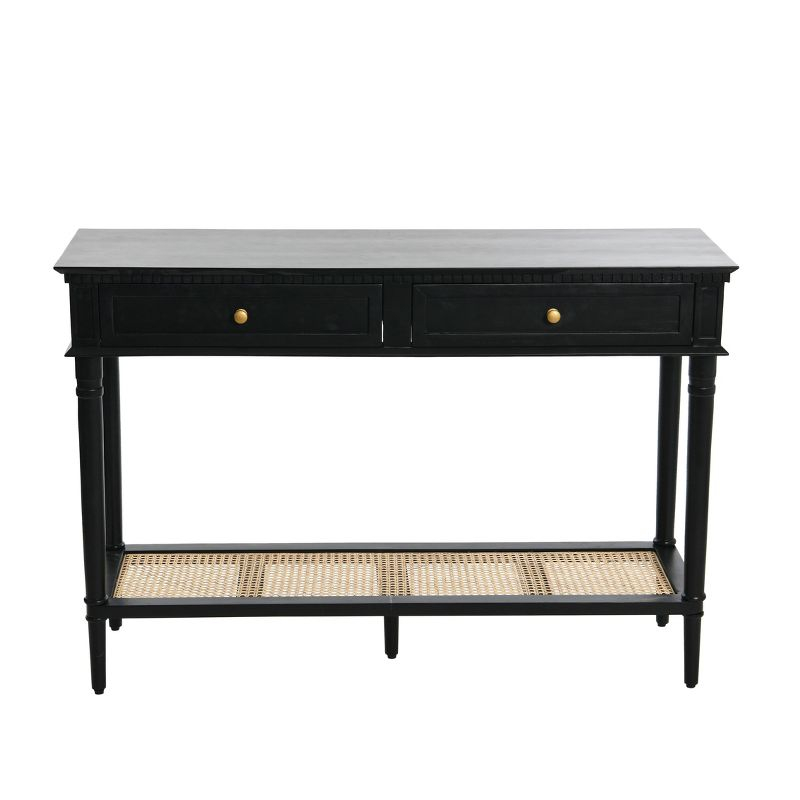 Storied Home Maxwelton Console Table Black: Elegant Entryway Furniture, Acacia & MDF, 32"H x 48"W