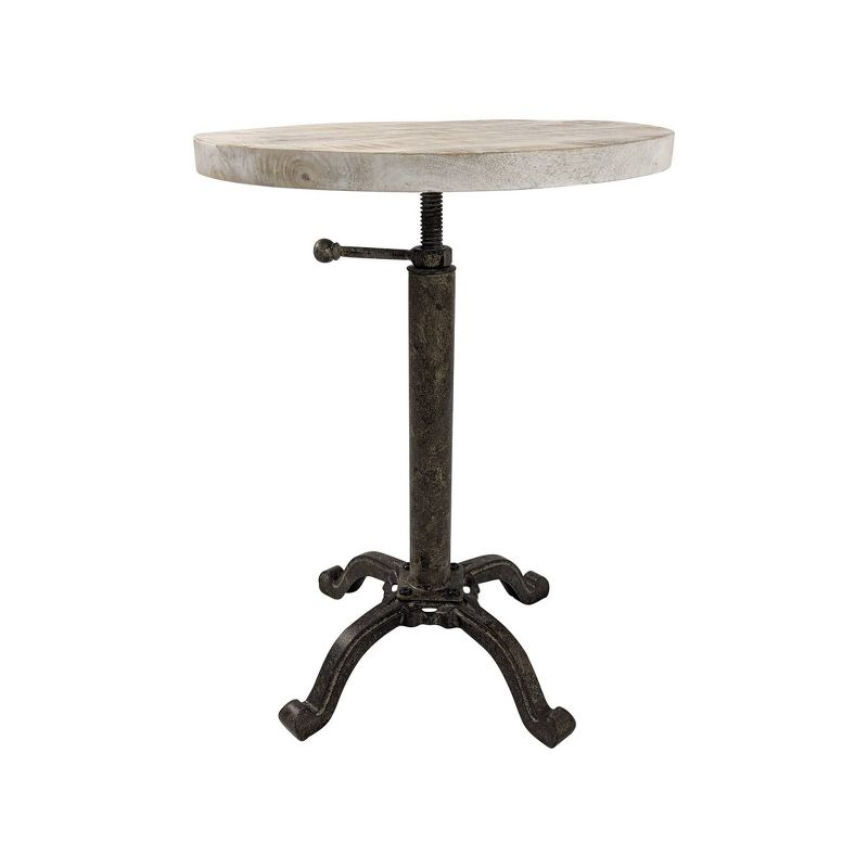 Carolina Living Colton Adjustable Vintage Table Natural Driftwood/Aged Iron: Mango Wood, Iron Frame, 30 Day Warranty