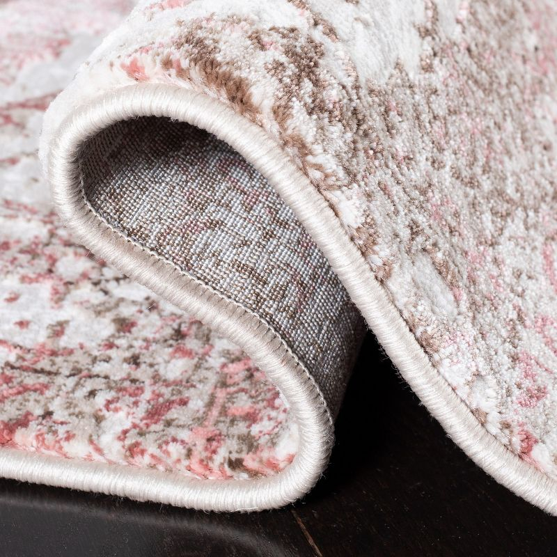 Meadow 500 MDW585 Power Loomed Indoor Accent Rug - Beige/Pink - 3'x5' - Safavieh