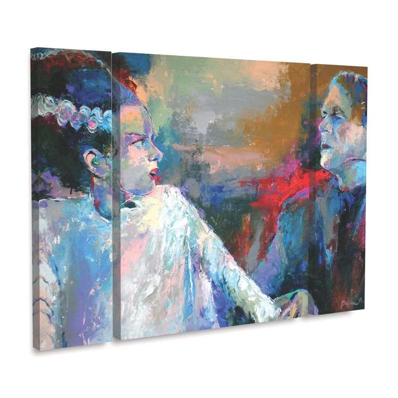 Richard Wallich 'Frankenstein and His Wife' Multi Panel Art Set Large 3 Piece