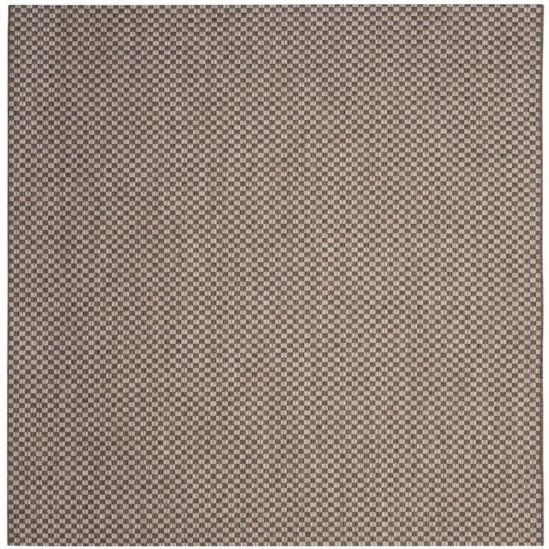 Courtyard CY8653 Power Loomed Indoor and Outdoor Area Rug - Light Brown/Light Grey - 5'3"x5'3" - Safavieh