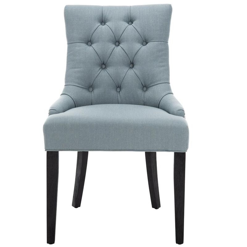 Abby 19''H Tufted Side Chairs (Set Of 2)  Silver Nail Heads - Sky Blue - Safavieh