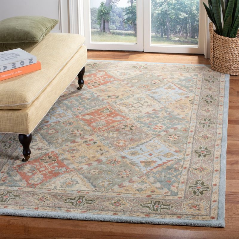 Heritage HG316 Handmade Area Rug - 6'x6' - Light Blue/Light Brown - Safavieh