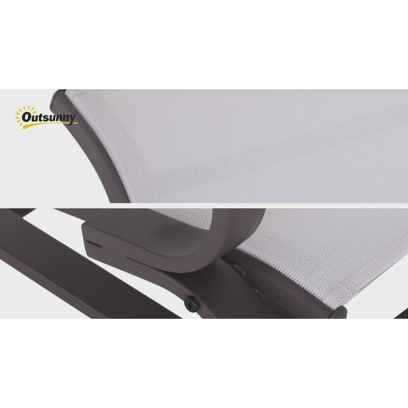 Outsunny Gliding Lounger Chair, Outdoor Swinging Chair with Smooth Rocking Arms and Lightweight Construction for Patio Backyard, White