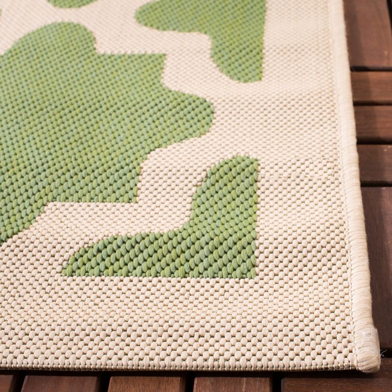 Courtyard CY6913 Power Loomed Indoor and Outdoor Area Rug - Green/Beige - 4'x4' - Safavieh