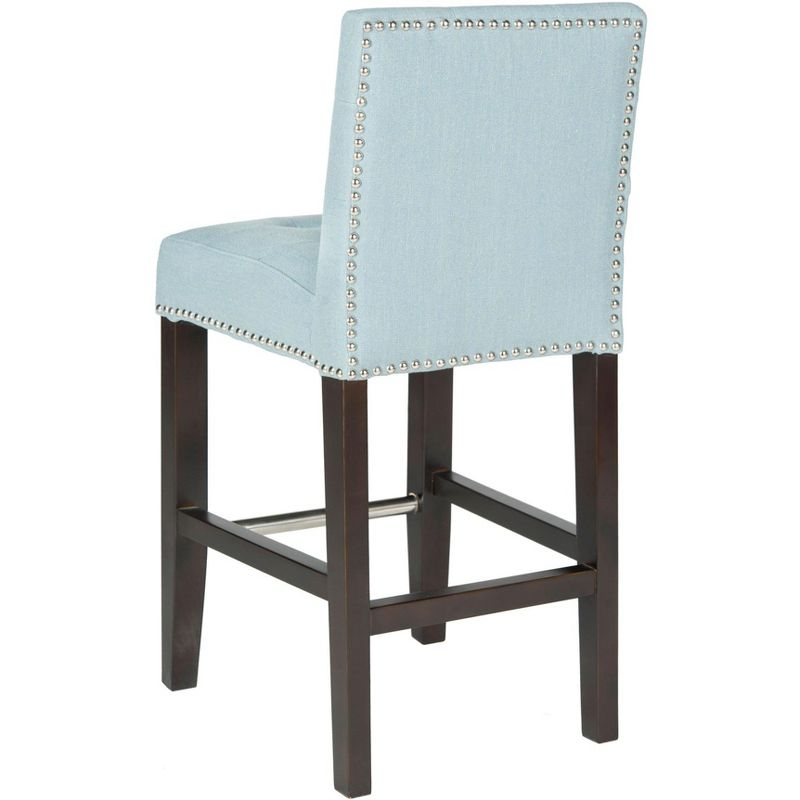 Thompson 23.9" Linen Counter Stool W/ Silver Nailheads - Sky Blue - Safavieh