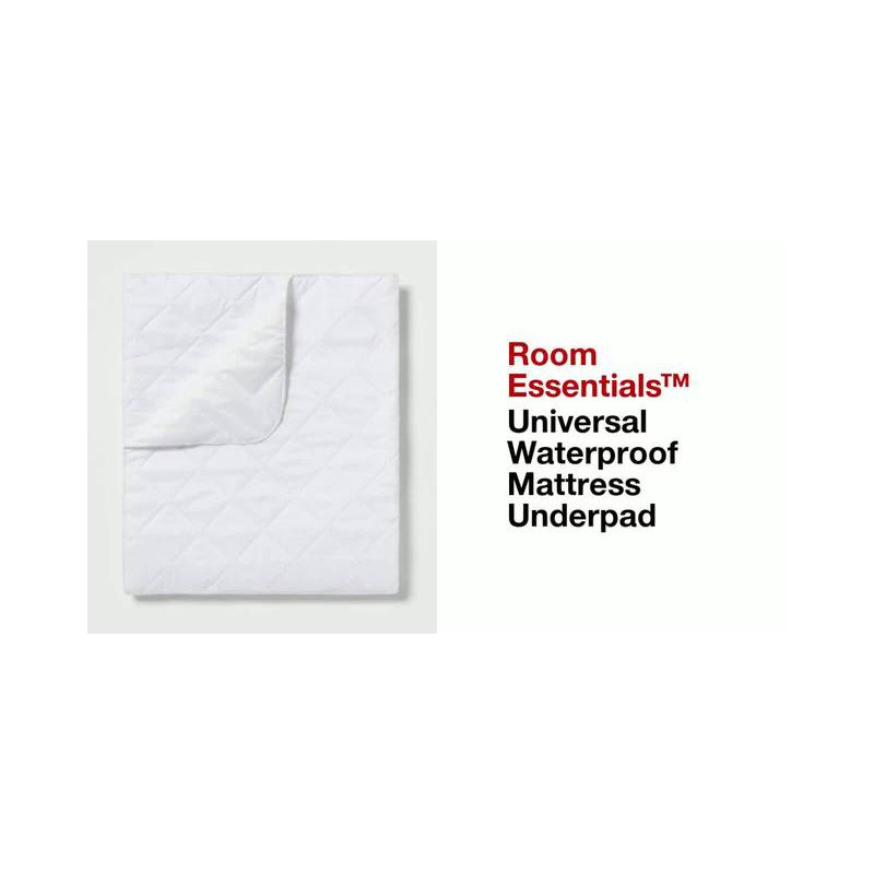 Universal Waterproof Mattress Underpad - Room Essentials™: Quilted Protector Cover, Fits 22" Depth, OEKO-TEX Certified