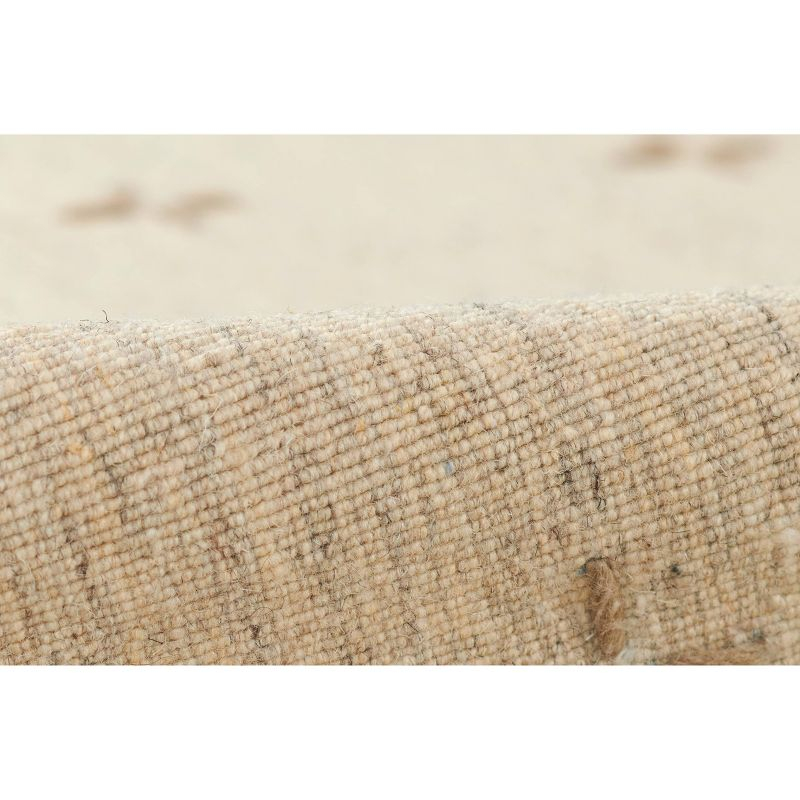 Momeni 3'6"x5'6" Oliver Cross Handloomed Area Rug Natural: Geometric Wool & Polyester, Low Pile, Indoor Rectangle Rug