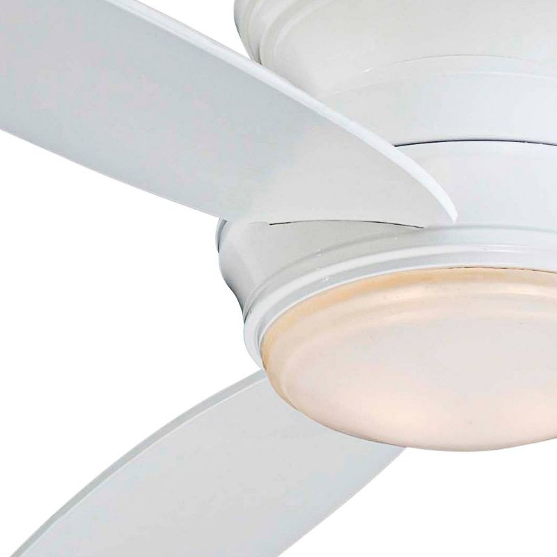 44" Minka Aire Vintage Hugger Outdoor Ceiling Fan with LED Light White Wet Rated for Patio Exterior House Porch Gazebo Garage Barn
