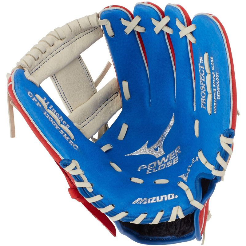 Mizuno Prospect Series Powerclose Baseball Glove 11"  Size 11 In Color Left Hand: Royal-Red (F520)