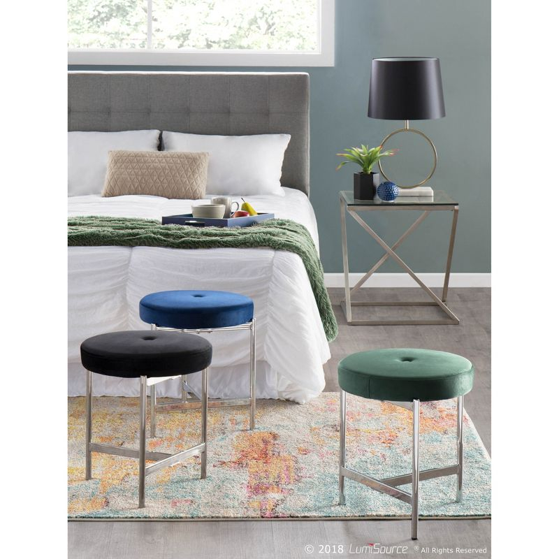 Chloe Contemporary Vanity Stool Chrome Metal - LumiSource