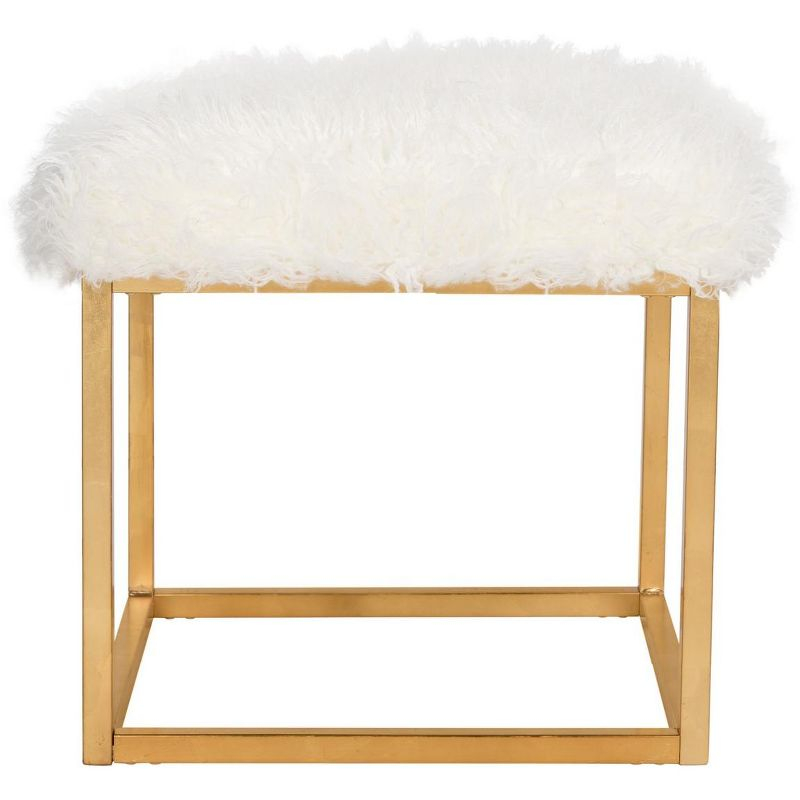 Rowan Square Ottoman - FOX6288 - White - Safavieh Couture