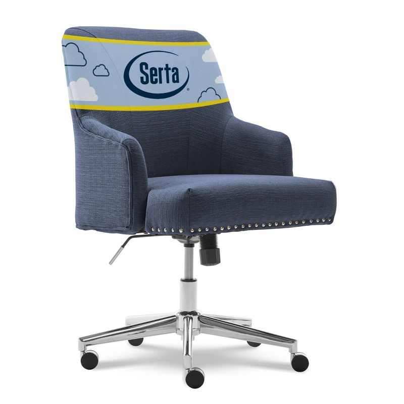 Style Leighton Home Office Chair Sanctuary Blue - Serta: Swivel, Adjustable, Wood Frame, Fixed Arms