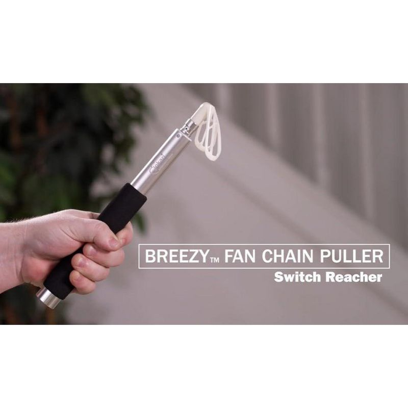 Jokari 3 Foot Telescoping Rod with Grabber to Easily Reach High Ceiling Fan Chains and Change Airflow Direction Effortlessly. No Ladder Needed.