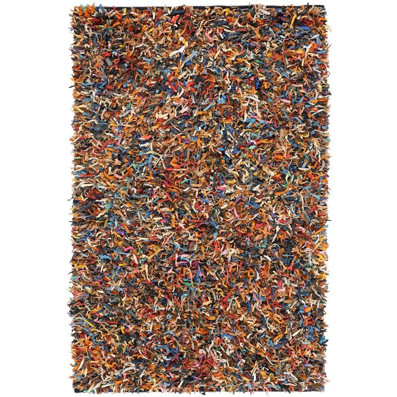 Leather Shag LSG511 Handwoven Accent Rug - Multi - 3'x5' - Safavieh