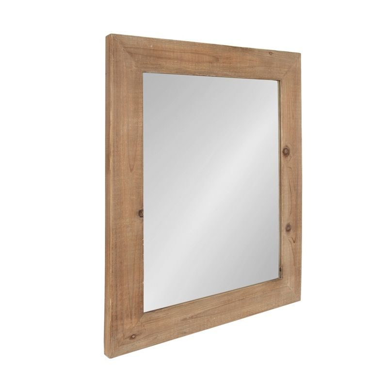30" x 36" Garvey Wood Framed Wall Mirror Rustic Brown - Kate and Laurel