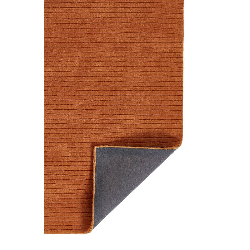 Momeni 5'x8' Asher Solid Handloomed Area Rug Rust: Wool, Medium Pile, Handmade, Indoor Use, Cotton Backing