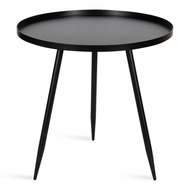 Kate and Laurel Duvall Round Metal Side Table, 20x20x20.5, Black