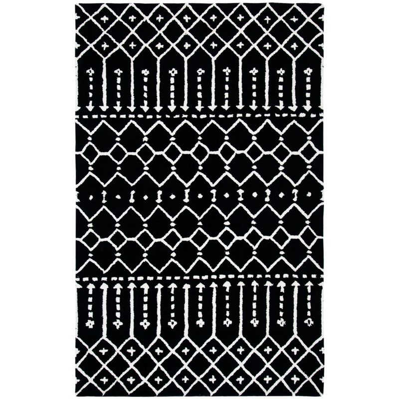 Himalaya HIM903 Handmade Area Rug - 6'x9' - Black/Ivory - Safavieh