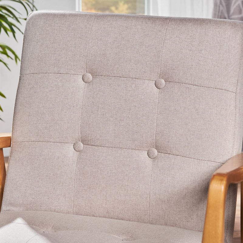 Brayden Tufted Club Chair Medium Beige - Christopher Knight Home: Upholstered, Hardwood Frame, No Assembly Required