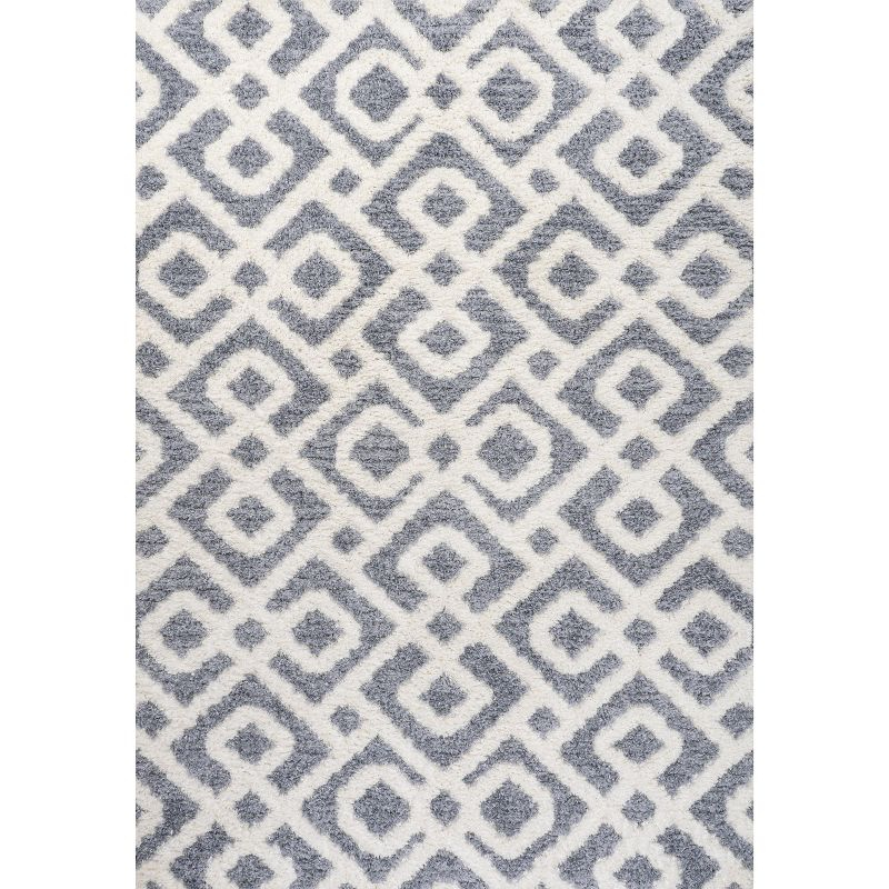 3' x 5' Astrid Retro Trellis High-Low Area Rug, Cream/Gray - JONATHAN Y