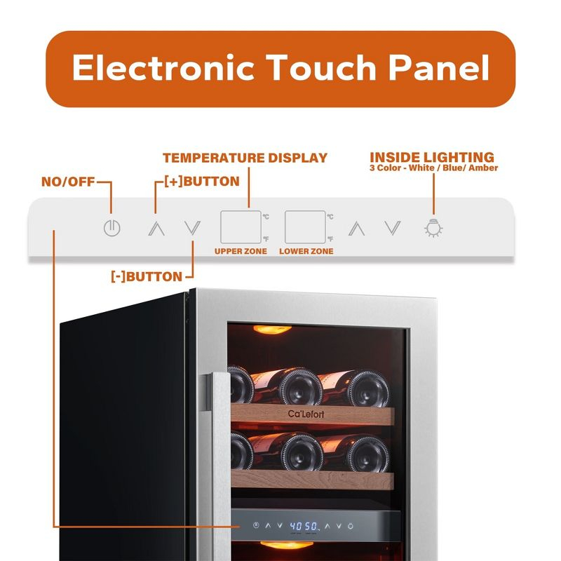 Ca'Lefort 15 inch 28 Bottle Wine Cooler, Built-in or Freestanding Fridge