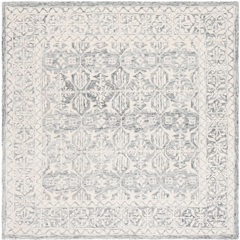 Metro MET903 Hand Tufted Indoor Area Rug - Dark Grey/Ivory - 6'x6' - Safavieh