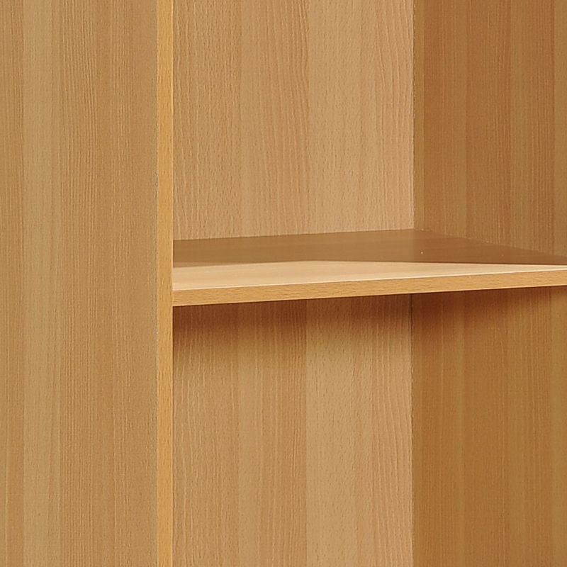 Hodedah 12 x 16 x 60 Inch 5 Shelf Bookcase and Office Organizer Solution for Living Room, Bedroom, Office, or Nursery, Beech Wood Finish