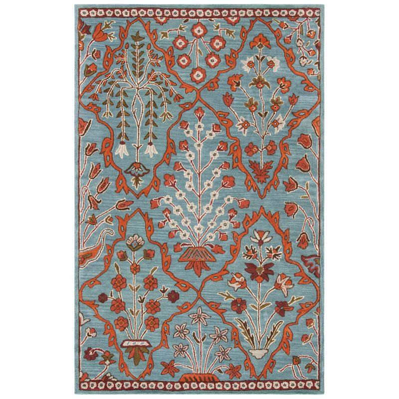 Wyndham WYD206 Power Loomed Area Rug - Blue/Rust - 8'9"x12' - Safavieh.